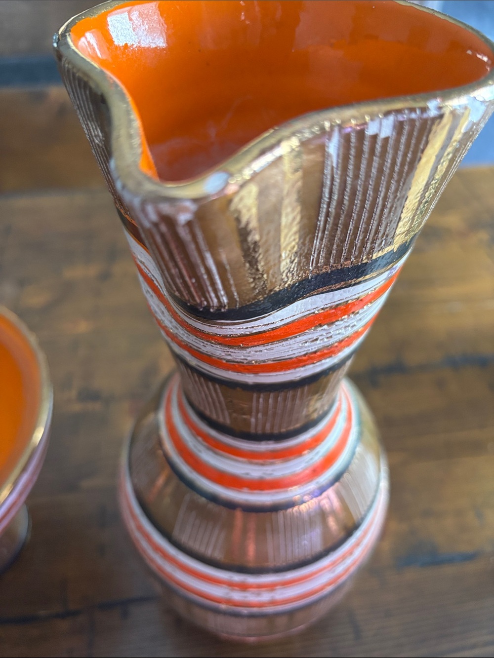Beautiful Vintage Bitossi Striped Pitcher and Bowl 🔥 - Picture 12 of 12
